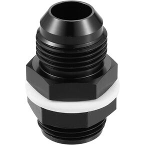X AUTOHAUX Car Straight Bulkhead Fuel Fitting 12AN Male to Male Straight Bulkhead Flare Fitting Union Adapter with Oil Resistant Washer Black