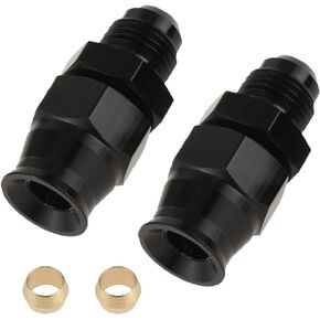 2Pcs 6AN Male to 3/8" Tube Fitting Adapter, 6 AN Male Flare Aluminum Tubing Fittings Fits 3/8 Inch OD Alloy Tube Hard Line