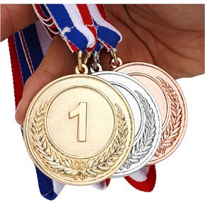 3pcs Gold Silver Bronze Award Medals with Ribbon Winner Awards Olympic Style for Sports Meeting Sports Events