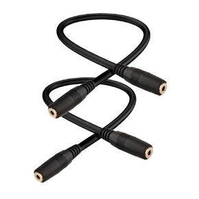 Seadream 2Pack 2.5mm Female to 2.5mm Female Audio Extension Cable 1FT 3 Pole Gold Plated