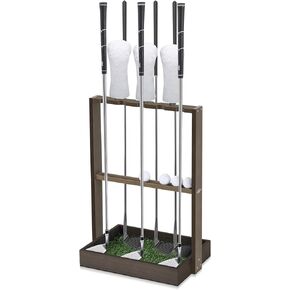 حامل نادي الغولف الخشبي مزدوج الجانب يتسع لـ 9 نوادي و10 كرات تخزين حامل نادي الغولف الخشبي لـ 3 أغطية رأس النادي عرض الأرضية رف مضرب منظم نادي الغولف لممارسة النادي الداخلي in Kuwait