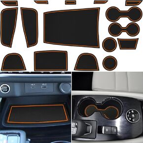 Center Console Liner for Nissan Rogue Accessories 2021 2022 2023 2024, Cup Holder Mat, Door Pocket Pad, Coaster Trim, Non-Slip Dust Interior, Custom Rubber Decoration Insert (17 Pcs, Gray Trims)