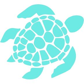 Sea Turtle [Pick Any Color] Vinyl Transfer Sticker Decal for Laptop/Car/Truck/Window/Bumper (3in x 2.7in, White)