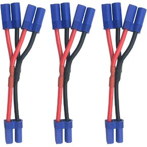 3pcs EC5 Plug Parallel Battery Connector Cable EC5 Connector Style Parallel Y-Harness for DJI Phantom Quadcopters Multirotors RC LiPo Battery