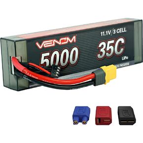Venom Drive Series 35C 3S - 5000mAh 11.1V LiPo RC Battery - Universal 2.0 Plug, Lithium Polymer 3 Cell - Soft Silicone Connector & Compatible w/ XT60, Traxxas, Deans, EC3, 2WD, 4WD, Truck & Buggies