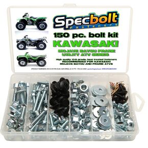 150pc Specbolt Kawasaki Utility ATV Bolt Kit for KLT KSF KLF KEF KVF KSV & KLF Models Quad Brute Force Bayou Lakota Sport Mojave Prarie Advantage Classic & V Force 220 250 300 360 400 620 650 700