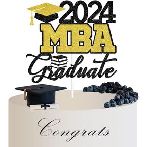 2025 MBA Graduate Cake Topper, Congrats Grad, You Did It, Class of 2025 College Graduation Party Decorations Supplies