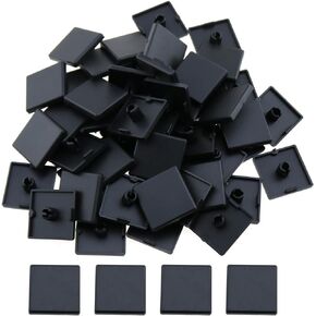 50PCS European Standard Nylon Single Hole Extruded End Cap Black Aluminium Profile End Cap Cover Suitable for 2020 European Standard Aluminium Profile and Kitchen and Wooden Floor