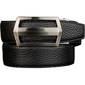 Men's Belt, Nexbelt Ratchet Leather Texture Classic Colour Pitch Black V.4 Golf Belt