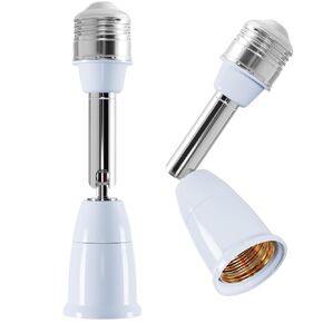 Light Socket Extender - Light Bulb Extender 180° Bending Degree, E26/E27 Light Socket Outlet Adapter, 4.5 Inch Extension, 360° Adjustable Lamp Holder