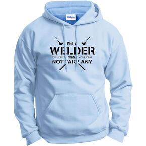 ThisWear Welder Here To Build Crap Not Take Any Long Sleeve Front Pocket Hoodie Sweatshirt