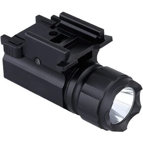 Lixada LED Tactical Gun Flashlight 600LM 2-Mode Handgun Torch Light Rail Mounted Pistol Light