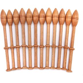 12Pcs Lace Bobbins Hardwood Vintage Wooden Shuttles Weaving Needles Accessory for Knitted Crafts
