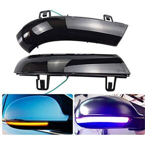 Hacreyatu Dynamic LED Side Mirror Turn Signal Light Indicator blinker For VW Golf 5 6 GTI MK5 Jetta Passat B5.5 B6 Sharan Superb (Blue+Yellow)