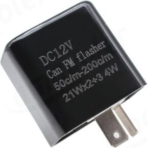 12V 2Pin Flasher Relay Speed Adjustable Indicators LED Light Flasher for Motorcycle LED Indicators Turn Signal Light (Black-2pcs)