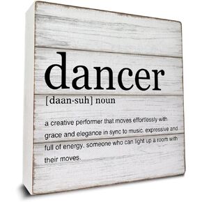 Dancer Gifts Dancer Definition Wooden Box Sign Dancer Quotes Desk Decorative Wooden Sign Home Decor for Desk Table Shelf 5 x 5 Inches