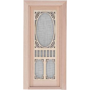 1:12 Mini Dollhouse Furniture Model, Doll House Screen Door Birch for DIY Dollhouse Doors