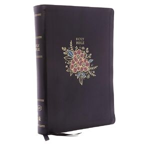 KJV الكتاب المقدس: طباعة عملاقة للغاية مع 43,000 مرجع متقاطع، جلد ناعم من الزهور السوداء الفاخرة، حرف أحمر، طباعة مريحة: إصدار الملك جيمس