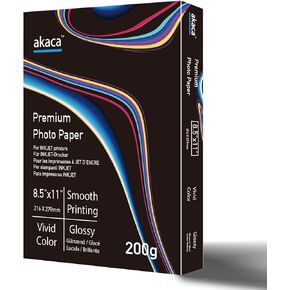 Premium Glossy Photo Paper, 8.5'' x 11'' (216 x 279 mm), 120 Sheets, 200g, for All Inkjet Printers in Saudi Arabia