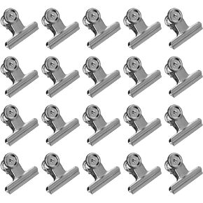 20 Pack Large Metal Hinge Clips, 2 Inch Bull Binder Paper Clips Clamps File Clamps Bulldog Clips for Food Bag, Pictures, Photos, Home Office Suppliers