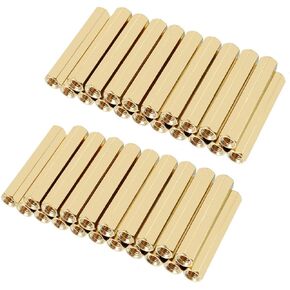 uxcell 50pcs Brass Straight PCB Pillar Female Thread Hex Standoff Spacer M3x5x28mm