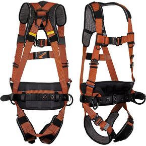 Malta Dynamics Warthog Comfort MAXX Construction Harness with Removable Belt, Side D-Rings and Additional Thick Padding, OSHA/ANSI Compliant, Large-XLarge