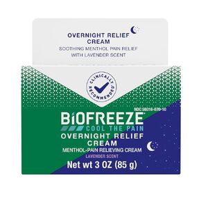 Biofreeze® Cream, Menthol Overnight Muscle Pain Relief Cream for Lower Back Pain Relief, Shoulder Pain & Neck Pain Relief, Knee Pain Relief, Arthritis Pain Reliever, FSA HSA Eligible, 3 oz Jar