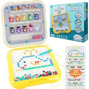 2 in1 Magnetic Color and Number Maze & Drawing Board, Dual-Side Montessori Toys for 3+ Years Old, Magnet Color Sorting & Learning Counting Puzzle, Educational Birthday Gift for 3-5 Boys Girls