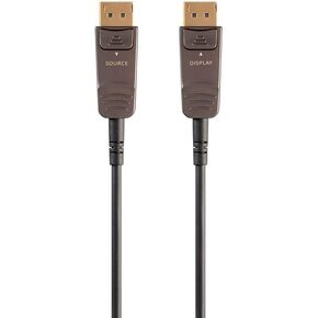 Monoprice DisplayPort Cable - 75 feet | 32.4Gbps, 8K@30Hz, 5K@60Hz, 4K@120Hz, Fiber Optic, AOC - SlimRun AV Series