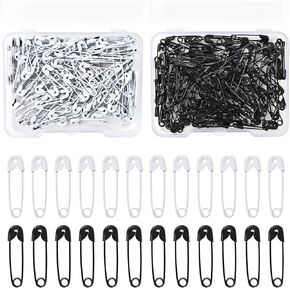 Safety Pins 480PCS 0.75" Small Metal Safety Pin Mini Safety Pins for Clothing Sewing Making Blankets Skirts Crafts Handicrafts Jewelry (Black and White)