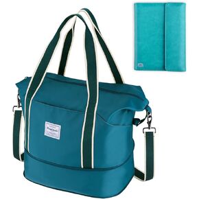 WALNEW Travel Accessories Bundle | Passport Holder for 2 & Travel Bag | RFID Blocking Passport Book Wallet Cover Case | Travel Duffel Bag Weekender Overnight Carry On Bag for Women Men