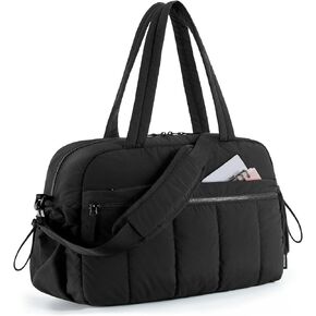 BAGSMART Travel Duffel Bag, Gym Bag for Women with Wet Pocket, Carry on Weekender Bags for Women, Water Resistant Workout Bag Sports Gym, Black