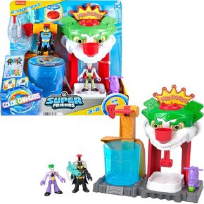 Fisher-Price Imaginext DC Super Friends Batman Toy The Joker Funhouse Playset Color Changers with 2 Figures & Accessories for Ages 3+ Years