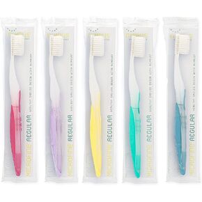 NIMBUS Extra Soft Toothbrushes (Regular Head) Periodontist Design Tapered Bristles for Sensitive Teeth and Receding Gums, Individually Wrapped Plaque Remover Travel Toothbrush (10 Pack, Colors Vary)