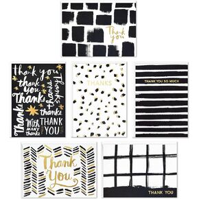 Hallmark Thank You Cards Assortment, Black and White Thanks (48 Cards with Envelopes for All Occasions)