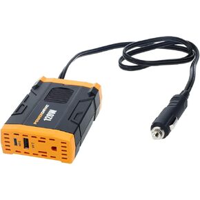 PowerDrive PWD120 120 Watt Power Inverter Slim 12v DC to 110v AC with Outlet and 2 USB Ports