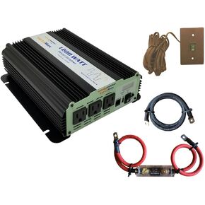 VertaMax Modified 1200 Watt (2400W Surge) 12V 12 Volt Power Inverter DC to AC Car, Solar, RV, Car, Boat (Cables + Remote Switch + ANL Fuse + USB Port Included)