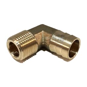 5/8" Hose ID to 3/8" Male NPT MNPT 90 Degree Elbow Brass Fitting Fuel / AIR / Water / Oil / Gas / WOG (Qty 01)