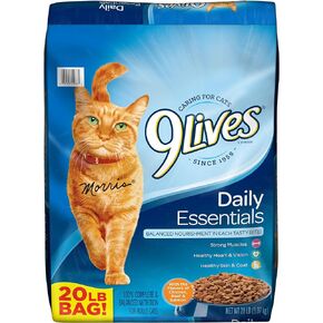 9Lives Daily Essentials Dry Cat Food With Chicken, Beef & Salmon Flavors, 20 lb Bag
