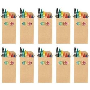 Sets of Colouring Wax Crayons - Kids Party Bag/Loot Toy Wedding Favour, Pack of 10