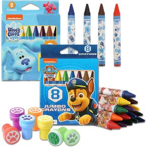 Paw Patrol Large Crayons for Boys Ages 1-3 Set - Bundle with Large Crayons for Toddlers Featuring Blue's Clues and Paw Patrol Party Favors, Restaurants, Goodie Bags, More | Blues Clues Crayons Jumbo