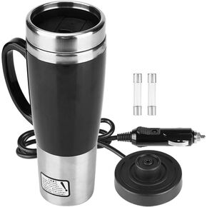 Keenso 450ml Stainless Steel Electric Car Cup Travel Heating Mug, Electric Kettles Boiling Car Coffee Mug Heater with Cigarette Lighter(12V) Other Electrical Appliances