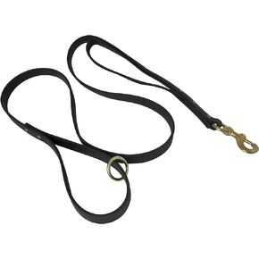 Double Handle Dog Leash, Biothane 2 Handle Training Leash, Made in The USA, Heavy Duty, Durable, Waterproof, 5 Ft x 5/8", Military Grade Traffic Lead, Black