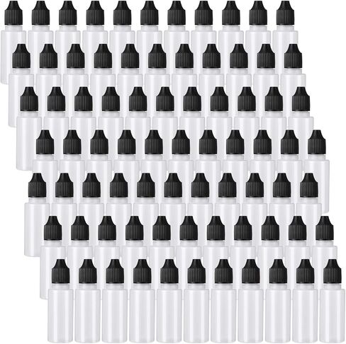 meekoo 150 قطعة 15 مل / 0.5 أونصة زجاجة قطارة بلاستيكية صغيرة بيضاء فارغة LDPE زجاجات قطارة بلاستيكية قابلة للعصر مع أغطية مقاومة للأطفال وقمع زجاجة قطارة سائلة للعين المحمولة in Kuwait