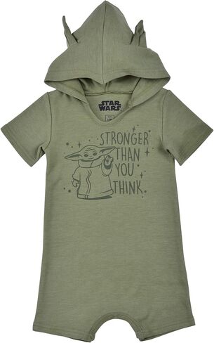 STAR WARS The Mandalorian Grogu Boys Bodysuit and Hooded Romper Set for Newborn and Infant – Green/Grey in Saudi Arabia