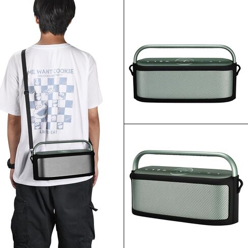 حافظة من السيليكون الناعم لمكبر صوت بلوتوث محمول مقاوم للماء Soundcore Motion X600 - غطاء حماية للسفر مع حزام - أزرق in Kuwait