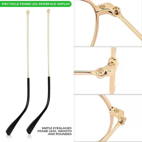 زوج واحد من أذرع استبدال النظارات المعدنية، استبدال ذراع أرجل النظارات العالمية - أرجل أذرع النظارات، براغي، غسالات لولبية، هيكل بديل للنظارات المعدنية لإصلاح النظارات in Kuwait