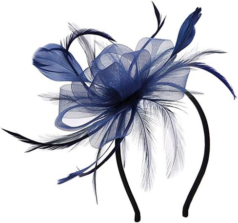 Women Fascinators Hair Clip Headwear Hat Feather Flower Cocktail Tea Party Hat Wedding Hairpin Headband in Saudi Arabia