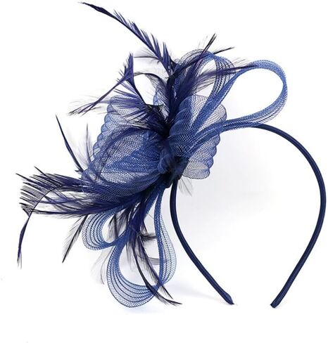 Women Fascinators Hair Clip Headwear Hat Feather Flower Cocktail Tea Party Hat Wedding Hairpin Headband in Saudi Arabia