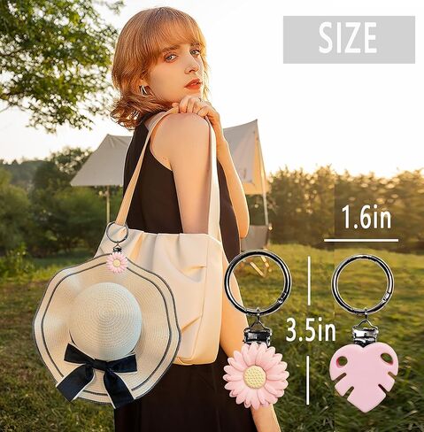 Hat Clip for Travel Hat Holder for Travel silicone chain Hat Holder Heart-shaped Handbag Backpack Purse Outdoor Travel Accessory in Kuwait